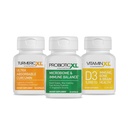 TrioXL - 3 kraftige kosttilskudd som fremmer et sterkt immunsystem, inkluderer tumericXL, vitaminXL D3 & ProbioticXL, Glutenfri immunforsterker, 3-30 greve