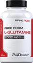 Piping Rock L Glutamin pulverkapsler | 2000 mg | 240 piller | Supplement for kvinner og menn | Gratis skjema Aminosyre | Ikke-GMO, Glutenfri