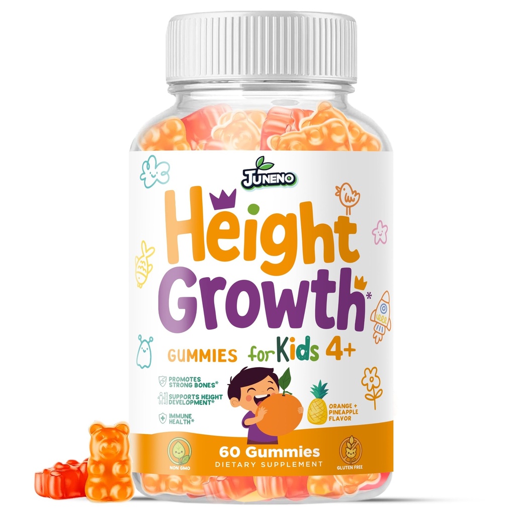 Høydevekst Vitaminer Supplement Gummier - Grow Taller for Tenåringer Kids Jenter - Naturlig Høydeøker Maksimer Multivitamin