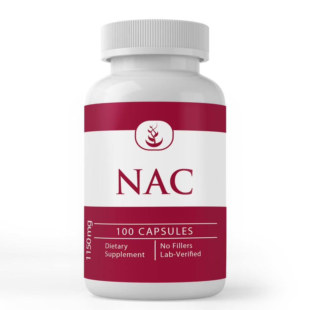 PURE ORIGINALE INGREDIENTS N-Acetyl L-cysteine NAC, (100 kapsler) Alltid ren, ingen tilsetningsmidler eller fyllstoffer, Lab verifisert