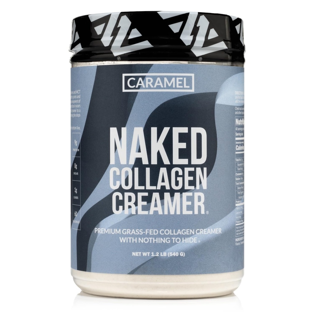 Naken collagen kaffe creamer - Caramel collagen creamer For kaffe - Dammfri, Glutenfri, GMO-fri - Støtte hår, hud og negler - 40 Serverer
