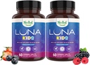 Nestet Naturals Luna Kids Sleep Aid Tabletter for barn 4+ - naturligkilde ingredienser - Gentle, Herbal Supplement med kamille, Melatonin, Valerian & Lemon Balm - 120 Chewable Tabletter