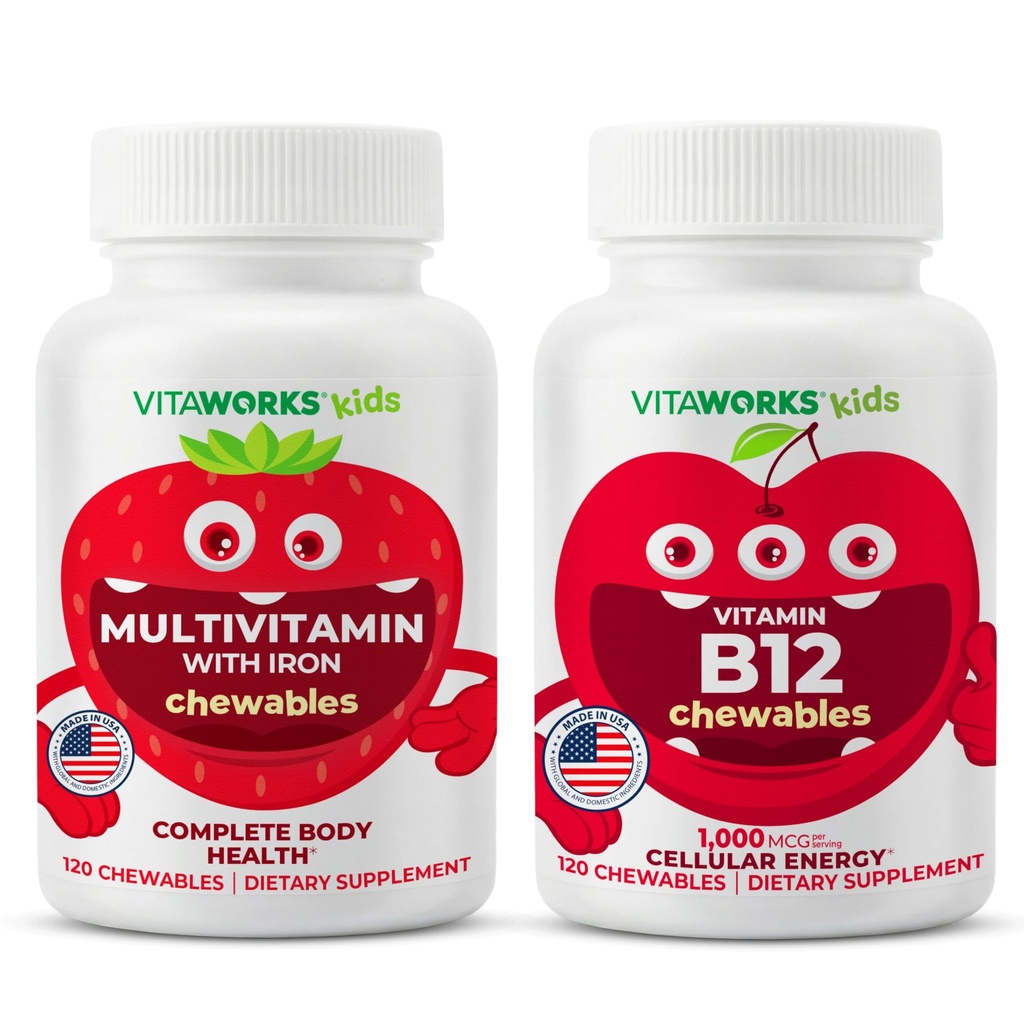 Kids Multivitamin Chewables + vitamin B12 Chewables Bundle