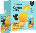 Hetstia Orange Konjac Jelly med kollagen Peptider, 10 Pouches Fruit Jelly Snacks, Low-Calorie Drikkbar Jelly med vitamin C, Sukker-fri, Keto, Glutenfri, On-The Go Light Snacks