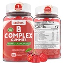 Vitamin B komplekse gummier, Vegansk vitamin B gummier med 2000 mht. Metyl B12, Metyl Folat Plus Choline + Inositol, vitamin C + sink for støtte energi, humør, immun, sunn hår, hud - 60 cts