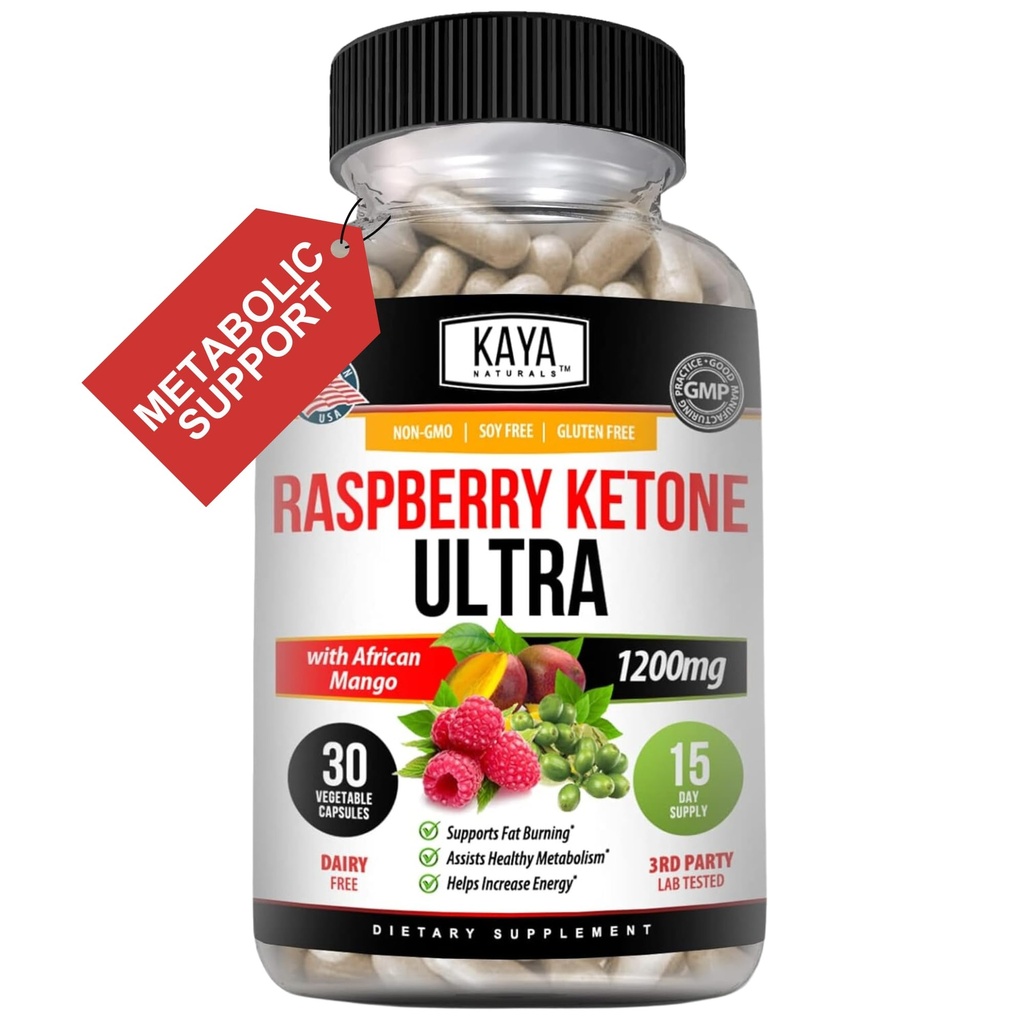 Kaya Naturals Keto Diet Bringebær keton - Vekttap Supplement, Appetittkontroll, Økt metabolisme - 30...