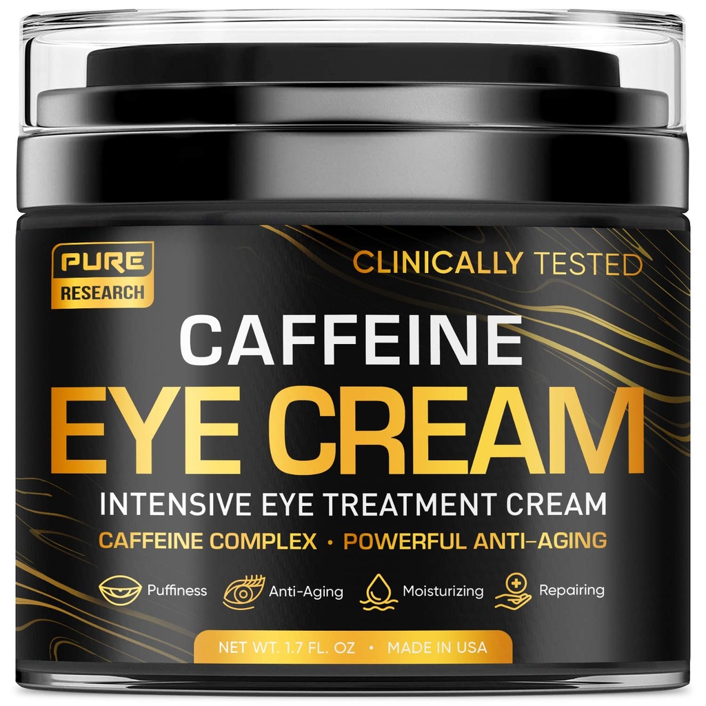 Koffein Eye Cream For Anti Aging, Mørke Sirkler, Vesker, Puffiness. Flott under øyet hud + Ansiktssighting, øyeløft behandling for menn og kvinner 1,7oz