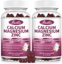 Kalsium Magnesium Sink Gummier med Magnesium Glycinat 200 mg, Kalium, D3, Hav Moss, rolig Mood og søvn støtte- barn og voksne 2 pakke