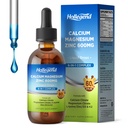 Flytende kalsium Citrat Drops med L-Lysine 500mg, magnesium og sink, kalsium citrat 600mg Supplement med vitamin D3 & K2 for barn og voksne, 2 Fl Oz