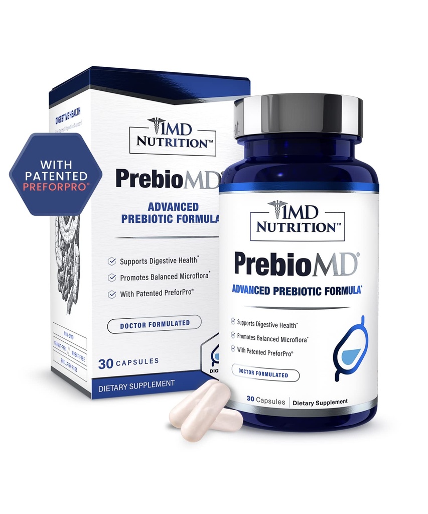 1MD Nutrition PreBioMD - Prebiotic with PreforPro® | Støtte Sunn Digestion og Benefitial Bakterier