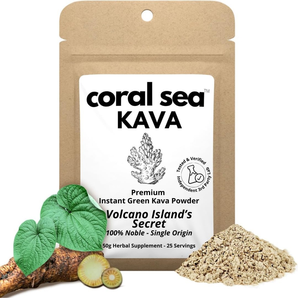 Umiddelbart Kava Kava drikke te pulver Vanuatu Noble Kava Root - Nootropisk drikk blanding hurtig lomme størrelse kaffe gratis Autentisk Bitter Flavor - Volcano Island Secret 25 serveringer