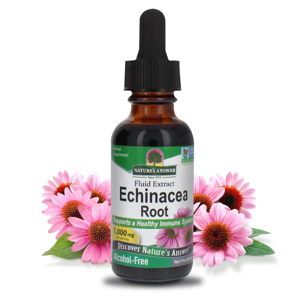 Naturens svar Echinacea alkohol gratis ekstrakt 1 Fluid Ounce | fremmer total velvære | Naturlig immunforsvar Booster | Inflammatory Reduser