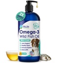flytende fiskeolje for hunder med Omega 3, 6 og 9 fettsyrer, Wild Caught fra Island, hud og Coat Supplement for shedding, kløende hud, allergier, hjerne og hjerte helse, rik på EPA + DHA - 32 oz