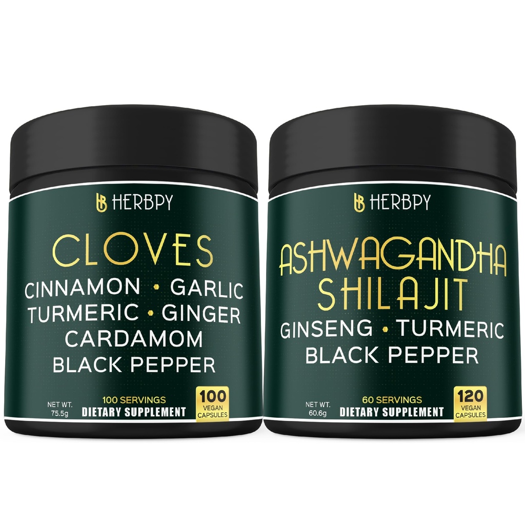 Bundle 7in1 Cloves Supplement og 5in1 Ashwagandha Shilajit