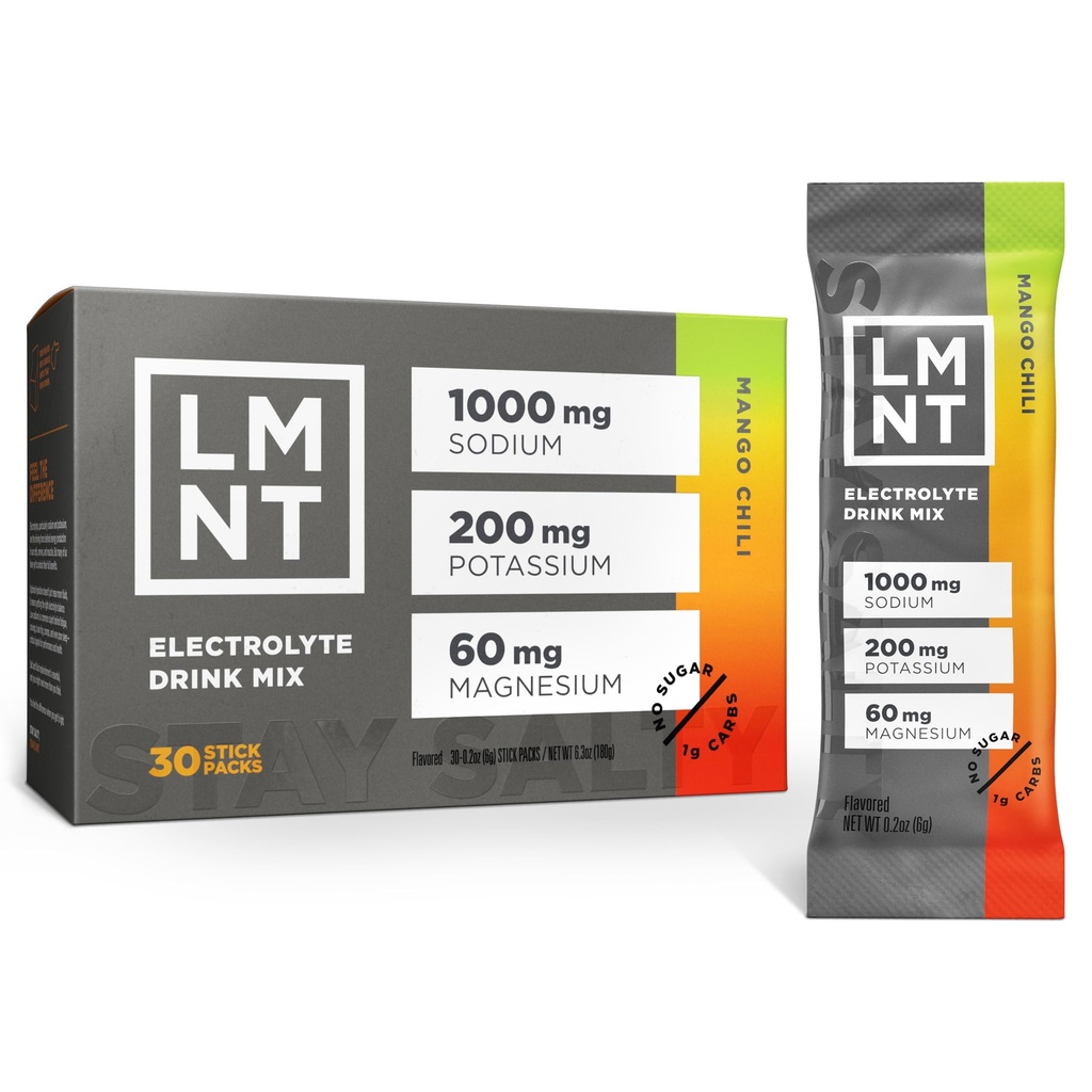 LMNT Zero Sugar Electrolytes - Mango Chili Salt | Drikkeblanding | 30 Telling