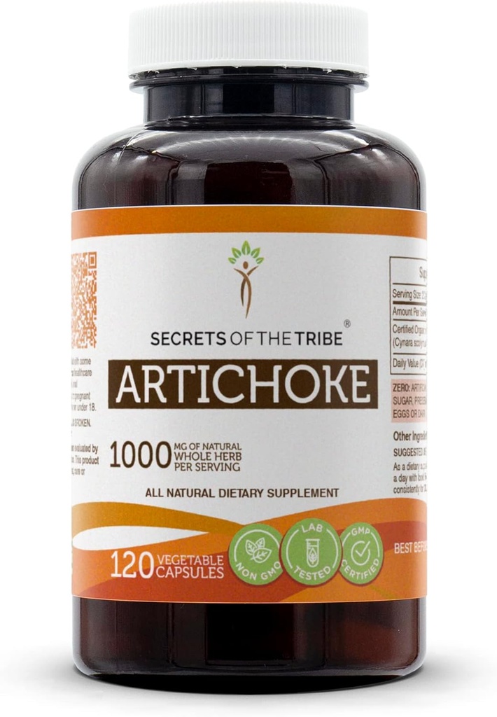 Hemmeligheter av Tribe Artichoke 120 kapsler, 1000 mg, Artichoke (Cynara scolymus) Tørket blad (120 kapsler)