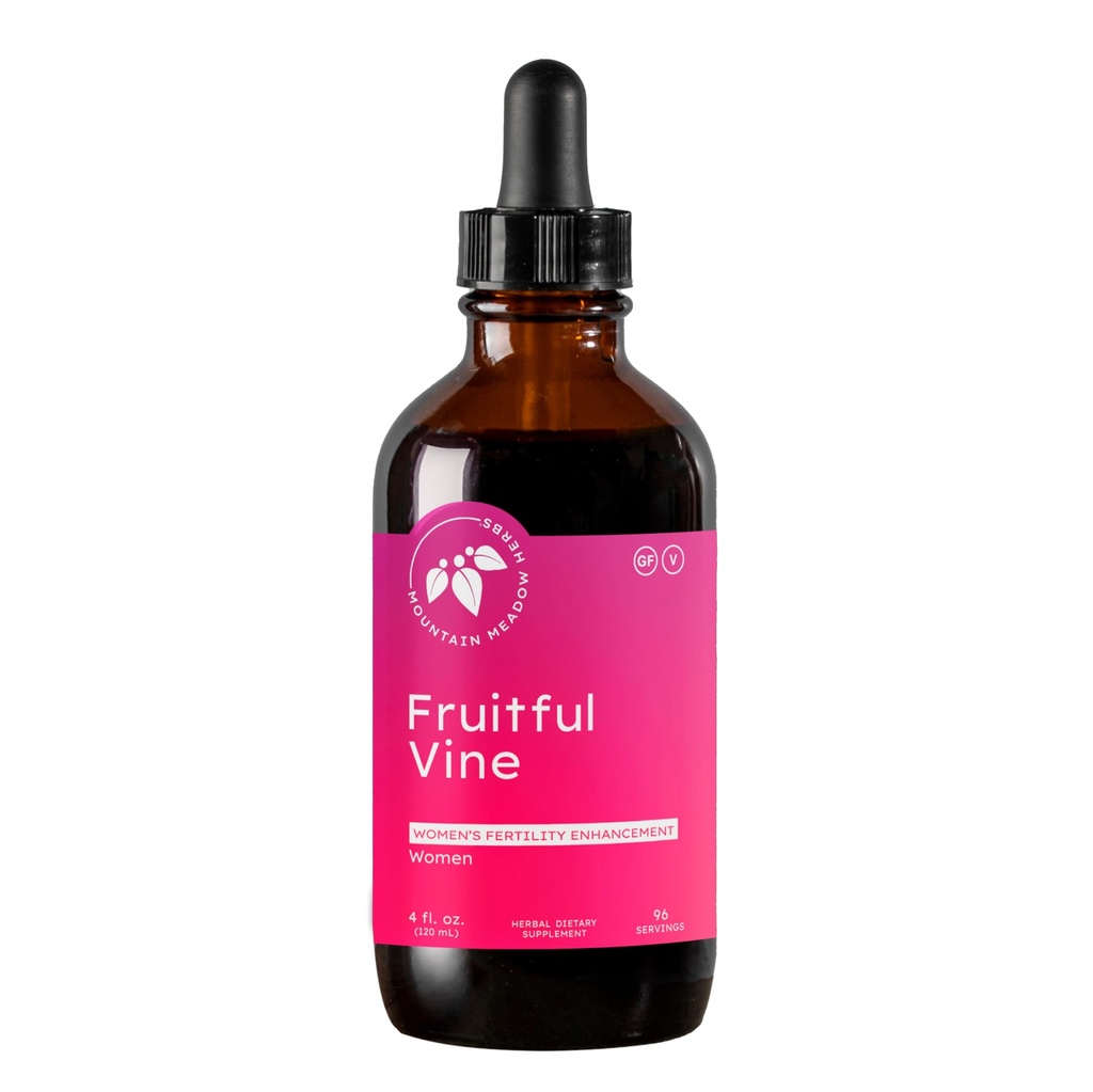 Mountain Meadow urter fruktbar vin - Hormonell og reproduktiv helse støtte for kvinner, Dong Quai, Chaste Tree og Herbal blanding for fruktbarhet og syklusbalanse, 4oz