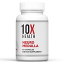 10X Helse Neuro Medulla Brain Supplement - Nootropics Brain Support Supplement for hjerne, minne og fokus - Minne Supplement med vitamin B1 & B3, sink, Ginkgo Biloba og mer - 60 Kapsler