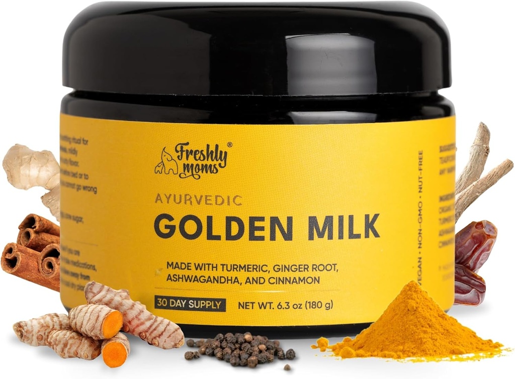 Ayurvedic gylden melk | Superfood Supplement pulver | Naturlig immunitetsstøtte | fremmer hvilefull søvn | Organic Ashwagandha, gurkemeie, ginger & mer | 30 Services - OSH Wellness