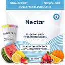 Nectar Hydration Packets - Elektrolytter Powder Packets - Sugar Free & 0 Calorie - Økologisk frukt flytende daglig IV Electrolytes pulver for dehydrering relief og rehydrering (Variety 30 Pack)