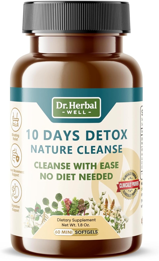 10 dager detox naturlig rensing med ease ingen diett nødvendig (60 Mini Softgels)