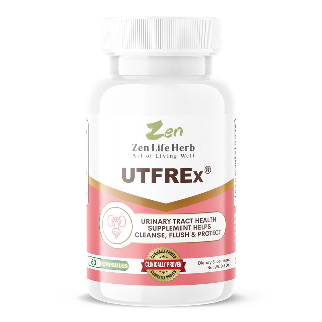 ZEN LIFE HERB UTFrex - Fast Funktion - fremmer urinveistrakt helse støtter sunn immun- og urinsystem, ingen vitaminer, mineraler, prebiotika, sukker, plantebasert kosttilskudd (60 kapsler)