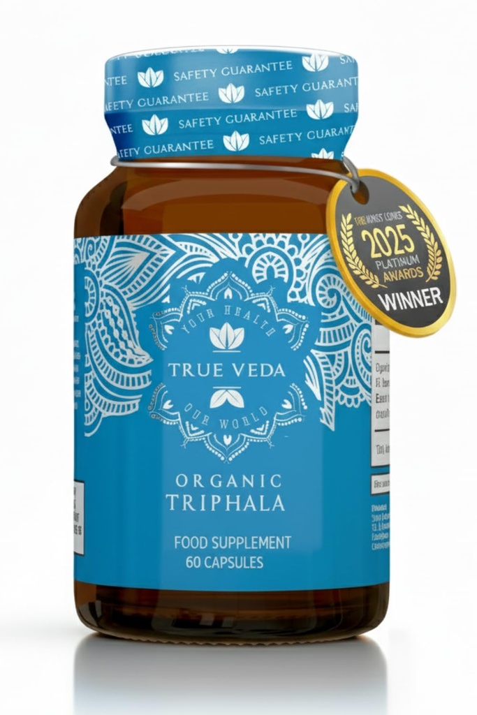 Triphala Kapsler – USDA Økologisk Certified | Vegansk Triphala Tabletter | 100% Naturlig Herbal Triphala Guggulu Supplement | Naturlig Fusion Ekstrakt Potens | Ayurveda | 60 Caps