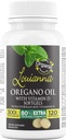 Louianna - Organic Wild Oregano olje med vitamin D, flytende Softgel kapsler med 80 prosent karvatrol, støtter dine bein, immun og gut helse, Herbal kosttilskudd, 120 Softgels