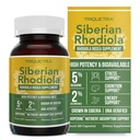 Max Styrke Sibir Rhodiola®: Rhodiola Rosea 5% Rosavins, 2% Salidroside & BioPerine® for forbedret absorpsjon – Hjelper støtte Stress, Energi og Fokus* – Vokset i Sibir, DNA Verifisert (60 Kapsler)