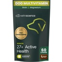 VetriScience Senior 27+ Aktive helse Chews, Canine Plus daglig multivitamin for eldre hunder, balansert vitaminer, mineraler og antioksidanter, sunn aldring og velvære støtte, Veggie, 60 greve