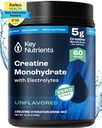 KEY NUTRIENTS Kreatin Monohydrat pulver + elektrolytter, 5000 mg kreatinpulver, mikronisert kreatinmonohydrat, kreapure kreatin - 60 serveringer, laget i USA