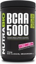 NutraBio BCAA 5000 pulver - Vegansk fermentert BCAA - støtter lean muskelvekst, gjenoppretting, utholdenhet - 60 serveringer - vannmelon