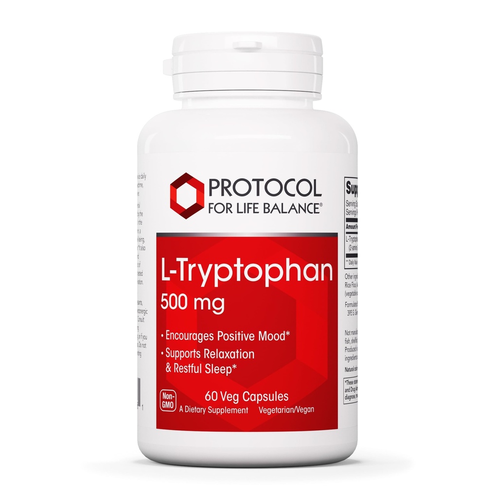PROTOCOL FOR LIVBALANCE L-Tryptophan 500mg - Stress Relief og avslapning - 60 Veg Caps