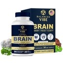 Balansert Vibe Hjerneformula | Organisk plantebasert nootropisk for fokus, klarhet og minne | Organisk løvemane, Ginkgo, Bacopa, Rhodiola, Gotu Kola | Vegansk kapsler | 30 dagers forsyning