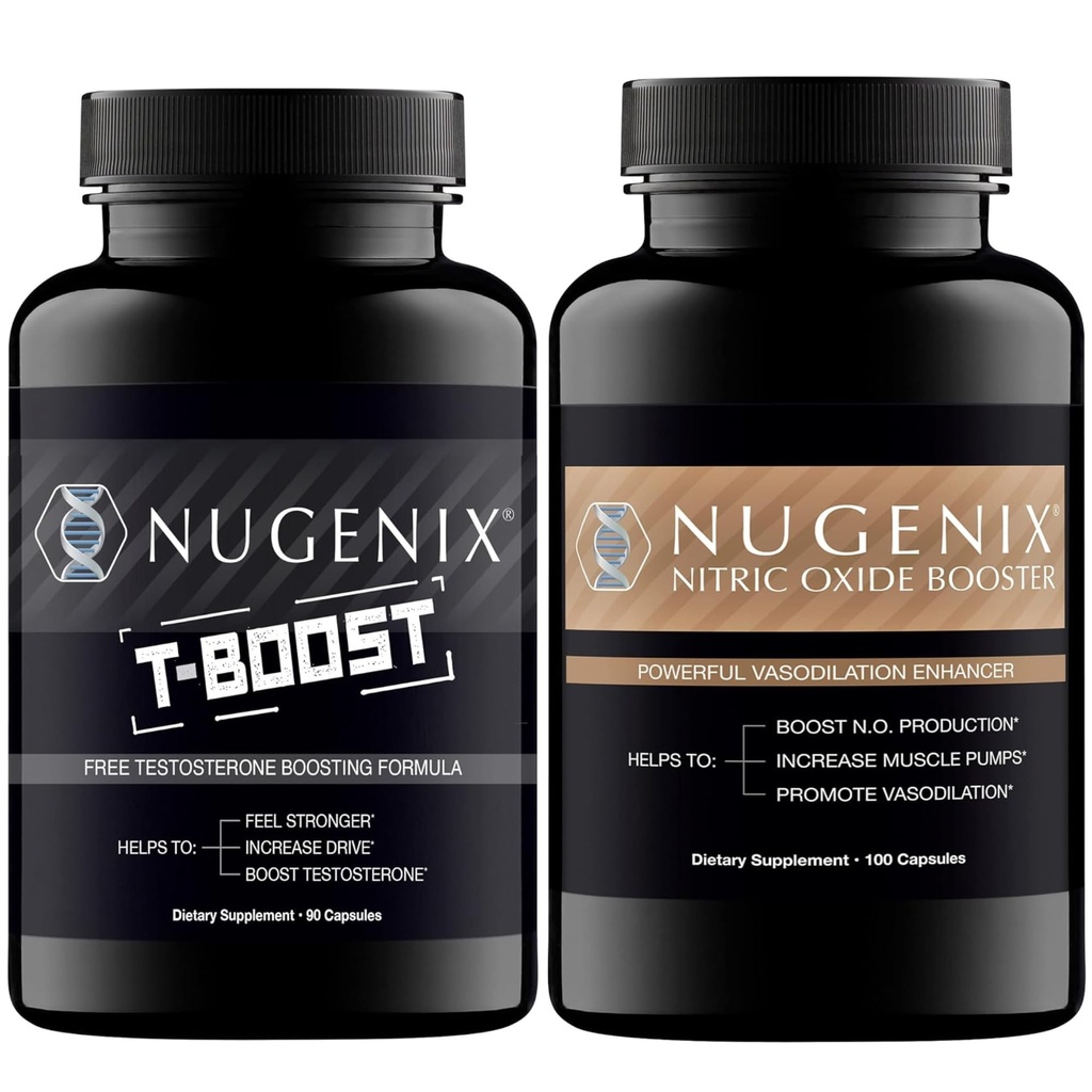 Nugenix Nitric Oxid Booster og T-Boost Gratis Testosteron Booster for menn