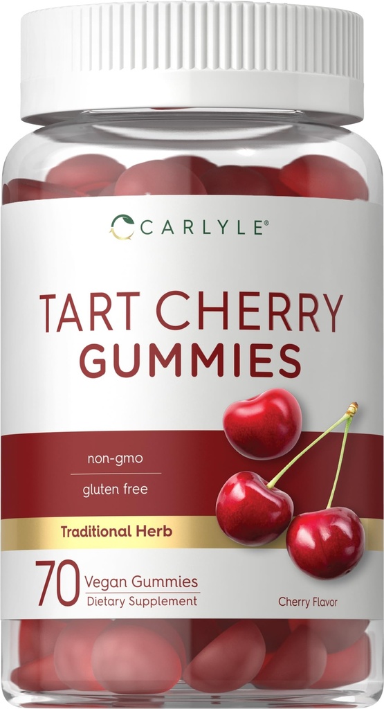 Carlyle Tart Cherry Gummies | 2000mg | 70 greve Cherry Flavor | Vegansk, ikke-GMO, og Glutenfri formel