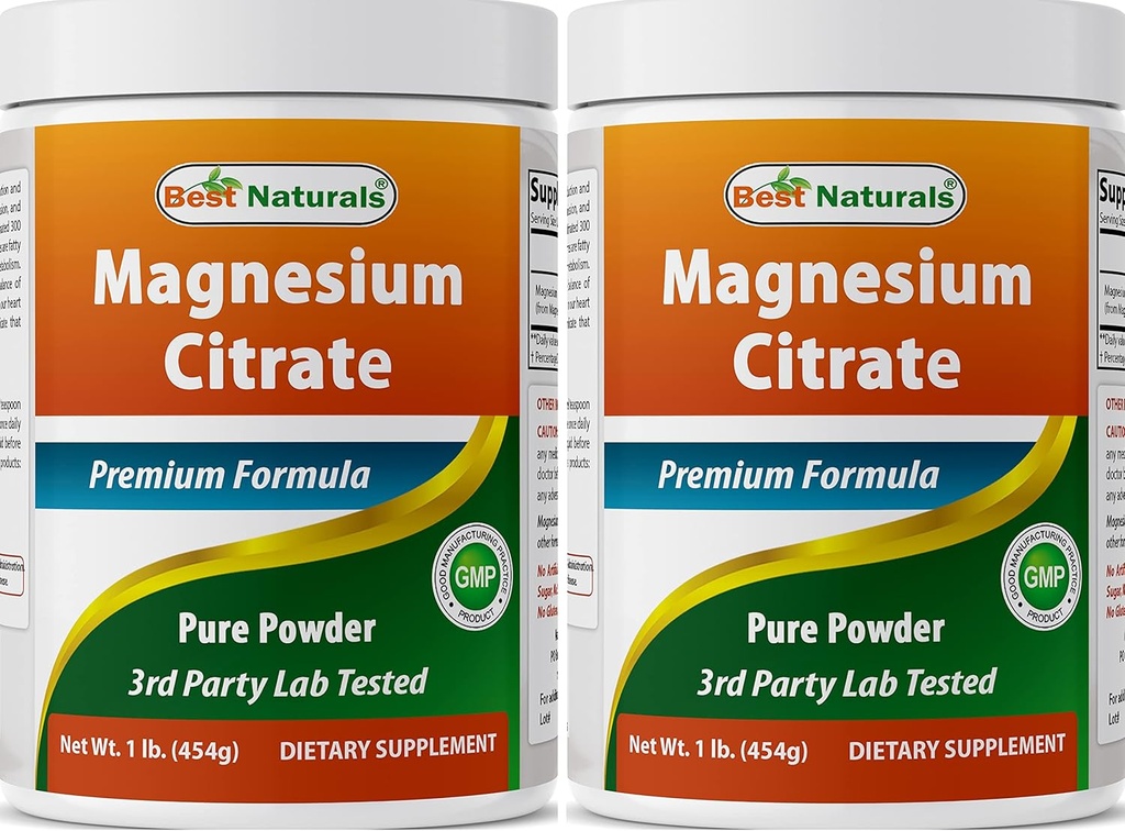 Beste Naturals Magnesium Citrate Powder 1 pund (1 LB (pakke med 2))