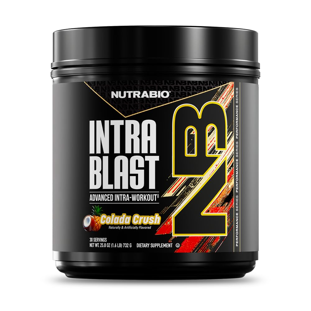 NutraBio Intra Blast Bcaa pulver Aminosyre Supplement, Electrolyte & Hydration Blend, Intra, Pre Workout & Muscle Recovery, 20g Eaa Aminosyrer pulver, 5g Glutamin- New York Punch, 30 Servering