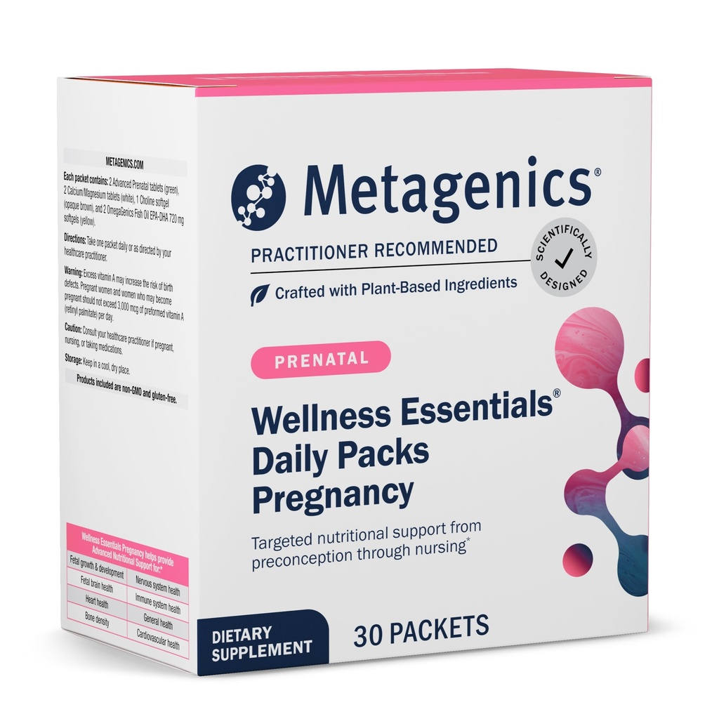 Metagenics wellness Essentials Graviditet Daglige pakker - Prenatal, Graviditet og Nursing Support * - med Omega-3 Fatty Acids - Folate & Antioksidanter - Multivitaminer for kvinner - 30 Pakker