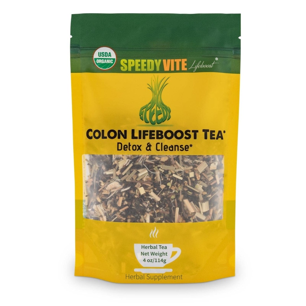 SpeedyVite Colon LifeBoost Te Detox og Cleanse - Organisk pu'er te med Ginger, sitrongrass - for økt kolon helse og funksjon