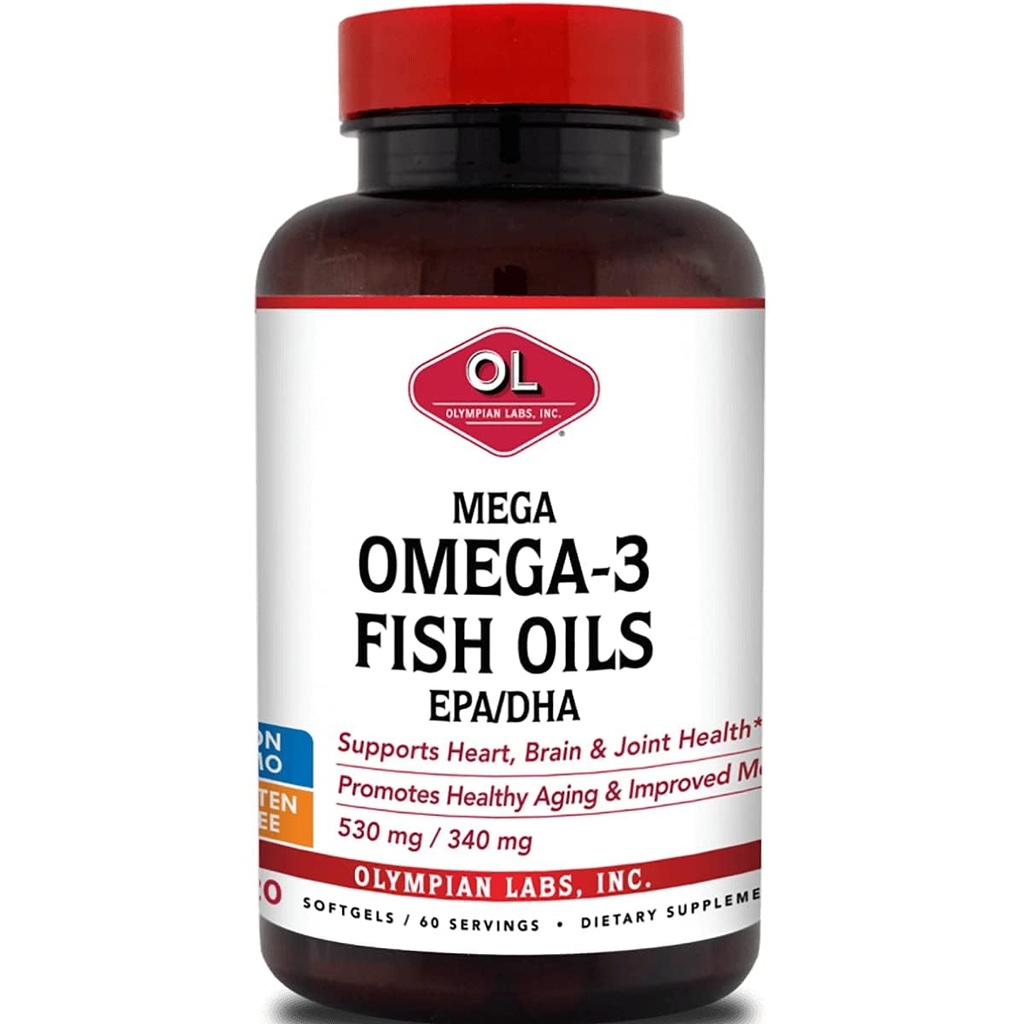 Olympian Labs Mega Omega 3 Fiskeoljer, 60 sevinger,3148