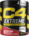 C4 Ekstrem pre trening pulver frukt punch | preworkout energi supplement for menn og kvinner | 200 mg koffein + Beta alanin + kreatin | 60 serveringer