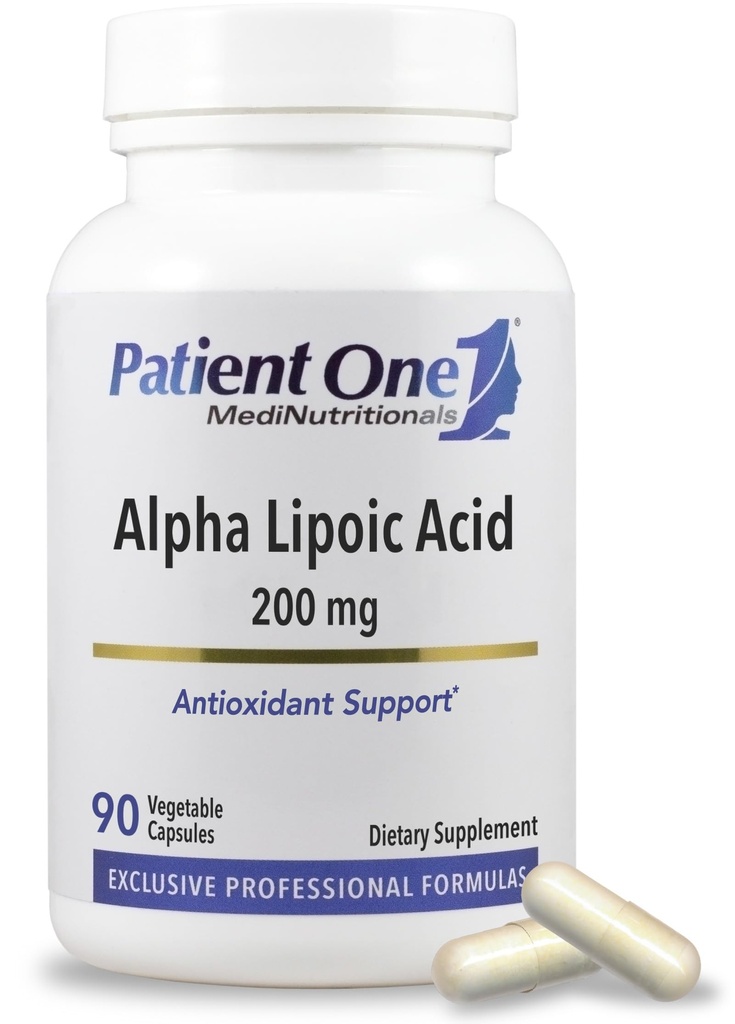 Pasiente En Alpha Lipoic Acid (ALA) 200 mg Antioksidant Supplement for å støtte Nerve og lever helse* 90 kapsler