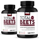 Force Factor Total Beets Nitric Oxid Supplement med beet rotpulver, nitrater, Grapefrøekstrakt for sirkulasjon, kardiovaskulær, hjertehelse, 240 tabletter, 2 pakke