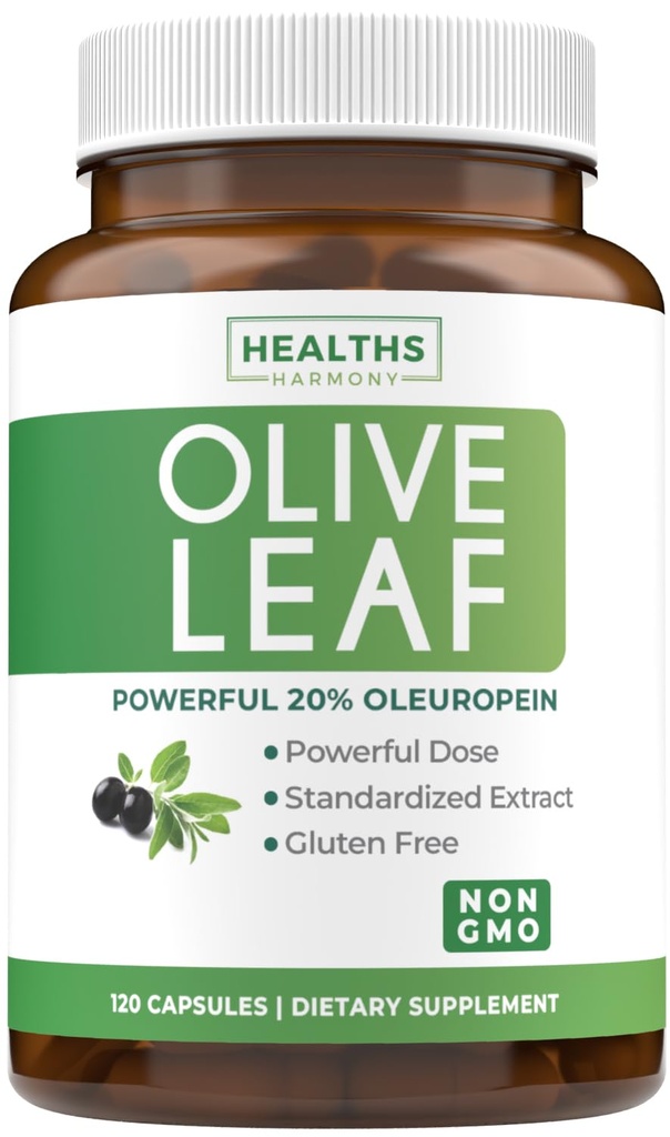 Super styrke Olive Leaf Ekstrakt Kapsler - Vegansk ikke-GMO 750mg Olive Ekstrakt med 20% Oleuropein Antioksidant Supplement for immunitet Hud og hjerte helse støtte - laget i USA (4 måneders forsyning)