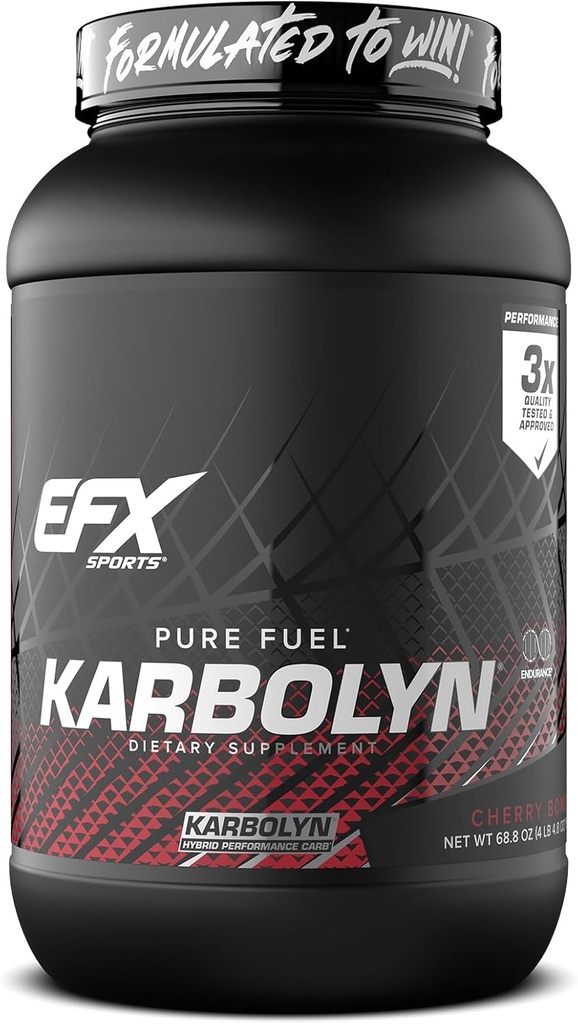 EFX Sports Karbolyn Drivstoff | Raskabsorberende karbohydrat pulver | Karbohydrat belastning, frigjort energi, rask gjenoppretting | Stimulant gratis | 37 Serveringer (Cherry Bomb)