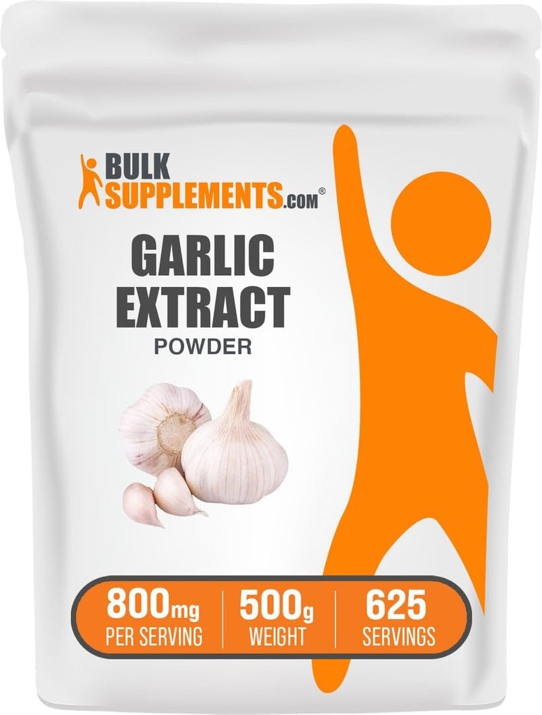 BulkSupplements.com hvitløk ekstrakt pulver - hvitløk Supplement, Herbal Supplement, Allium Sativum - Herbal & Glutenfri, 800mg per servering, 500g (1,1 lbs) (Pack of 1)