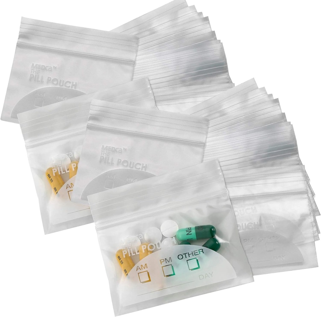 Pilleposer - (Pack of 400) 3" x 2.75" - BPA-fri, Polypose disponerbare glidelås piller Baggies, Daglig AM Reisemedisin Organizer Oppbevaring Pouches, Best Clear Reusable med skriver-on etiketter