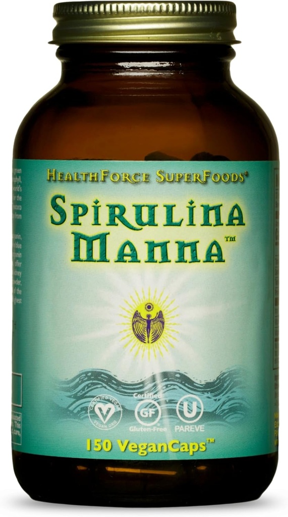 HealthForce SuperFoods Spirulina Manna - Kapsler - 150 Vegan Kapsler