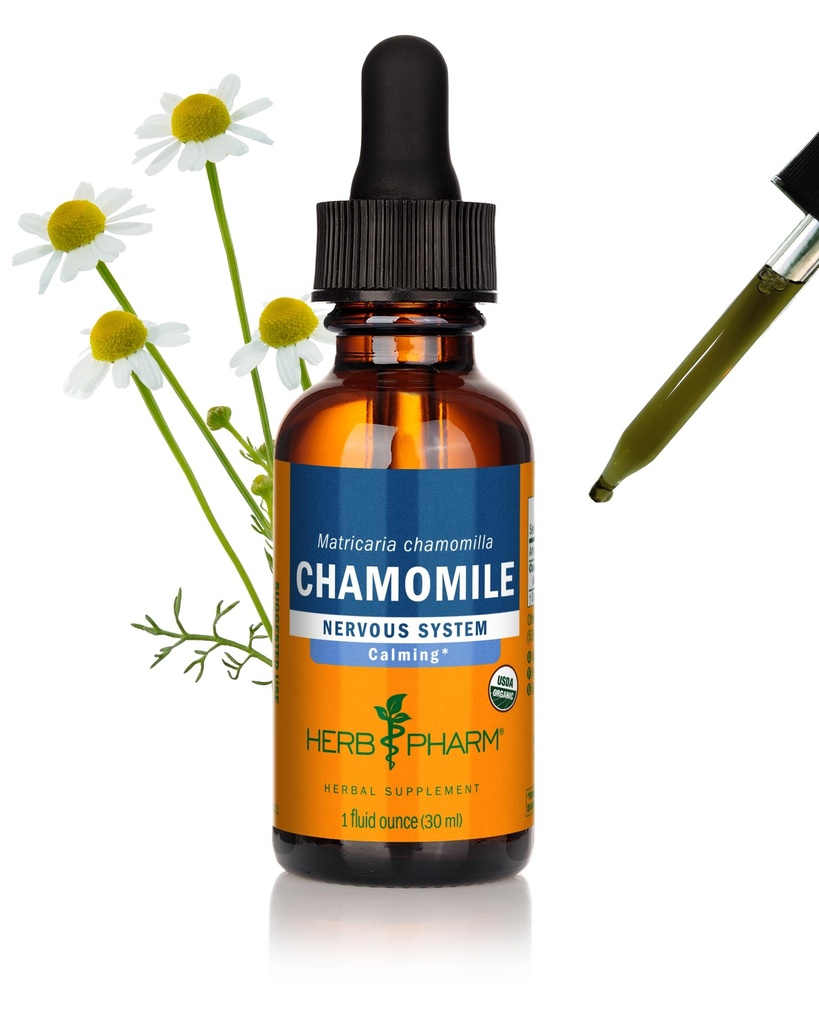 Herb Pharm Certified organisk kamille flytende ekstrakt for beroligende nervesystem støtte - 1 Ounce (DCHAM01)